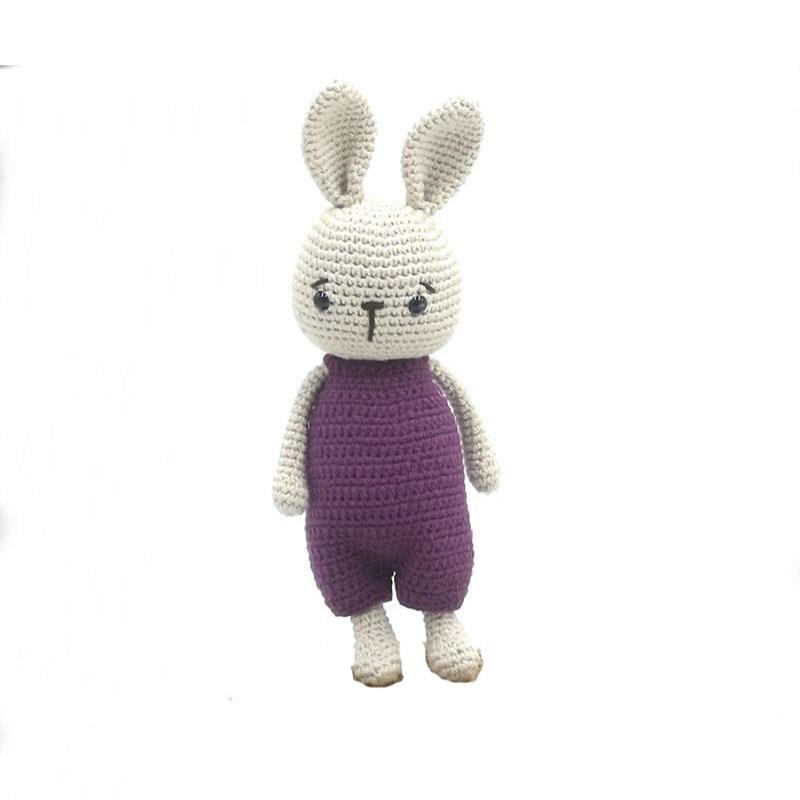 El Örgü Amigurumi Oyuncak Tavşan Mor
