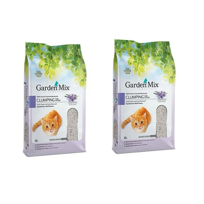 Gardenmix Bentonit Lavanta İnce Kedi Kumu 10 Lt 2 Li Paket