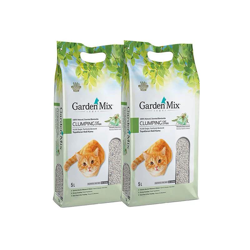 Gardenmix Bentonit Marsilya Sabunu İnce Taneli Kedi Kumu 5 Lt x 2 Paket