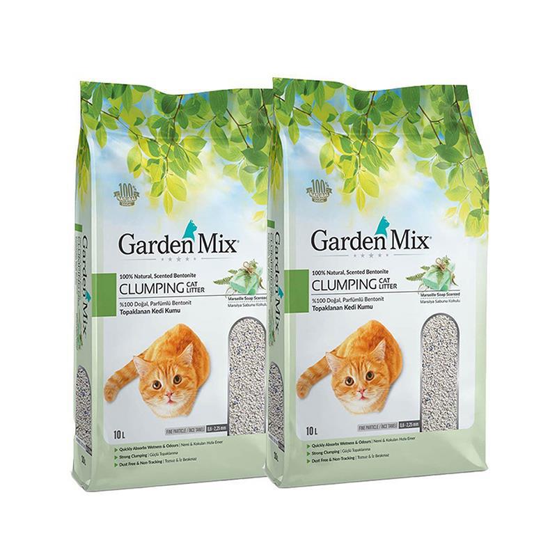Gardenmix Bentonit Marsilya Sabunu İnce Kedi Kumu 10 Lt x 2 Paket