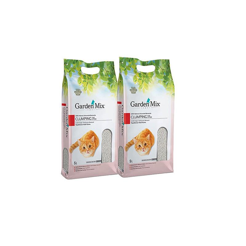 Gardenmix Bentonit Parfümsüz İnce Taneli Kedi Kumu 5 Lt x 2 Paket