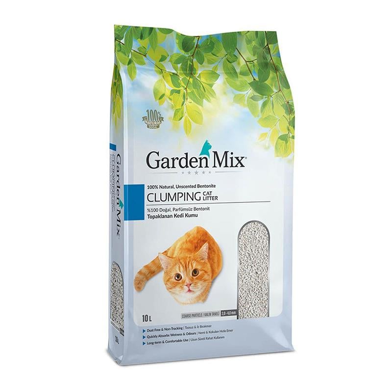 Gardenmix Bentonit Parfümsüz Kalın Taneli Kedi Kumu 10 Lt