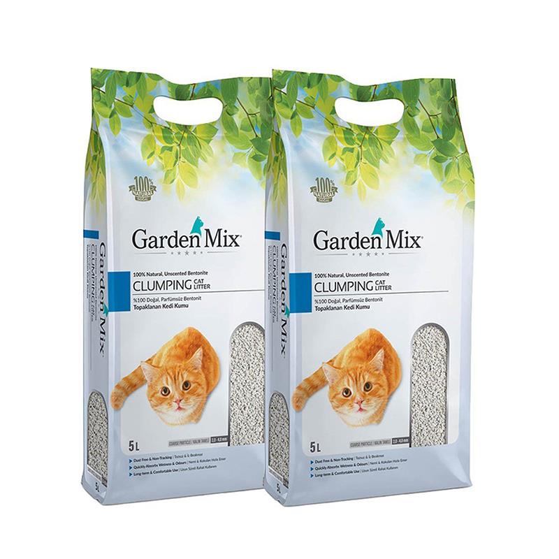 Gardenmix Bentonit Parfümsüz Kalın Taneli Kedi Kumu 5 Lt x 2 Paket
