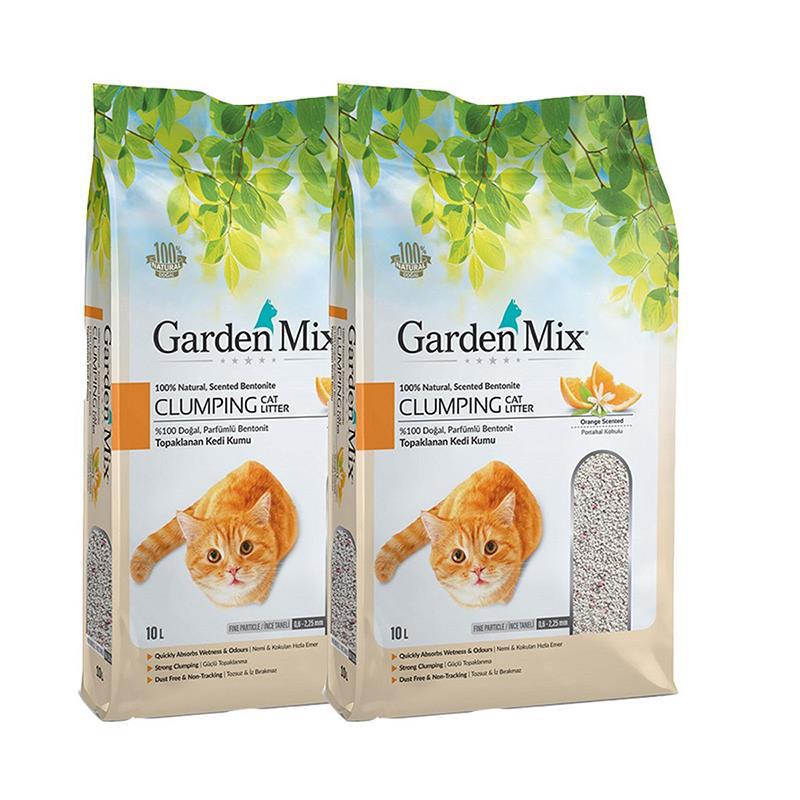 Gardenmix Bentonit Portakallı İnce Kedi Kumu 10 Lt x 2 Paket