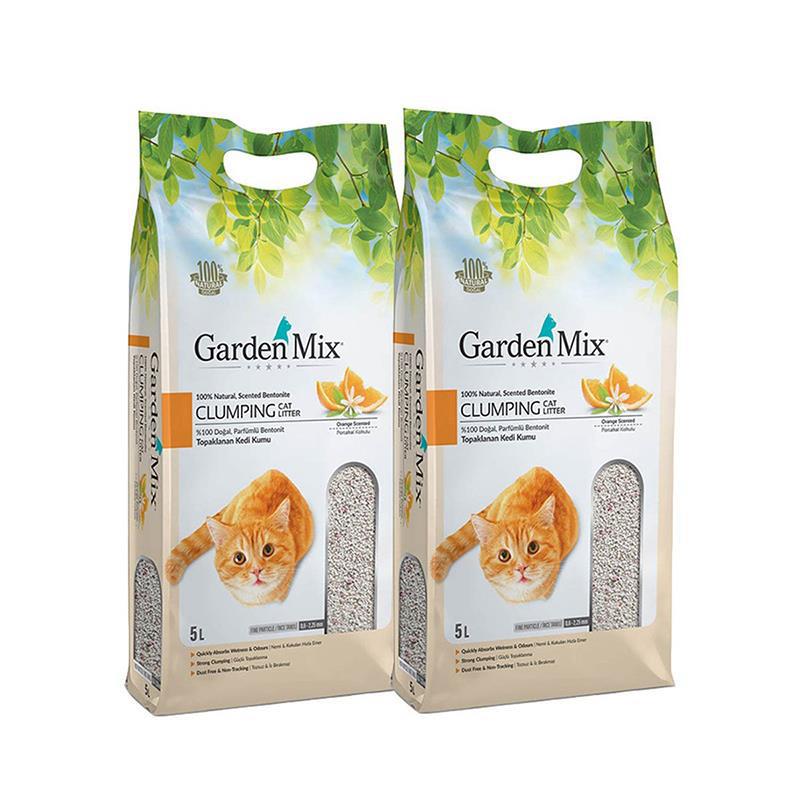 Gardenmix Bentonit Portakallı İnce Taneli Kedi Kumu 5 Lt x 2 Paket
