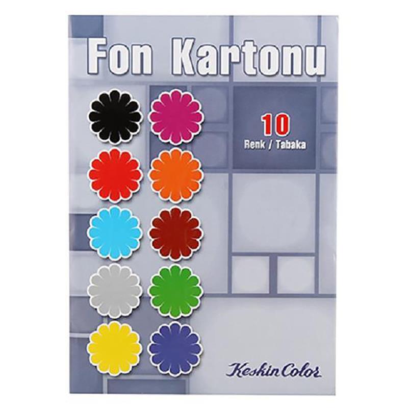 Keskin Color 10 Renk 10 Adet Fon Kartonu Zarf'lı