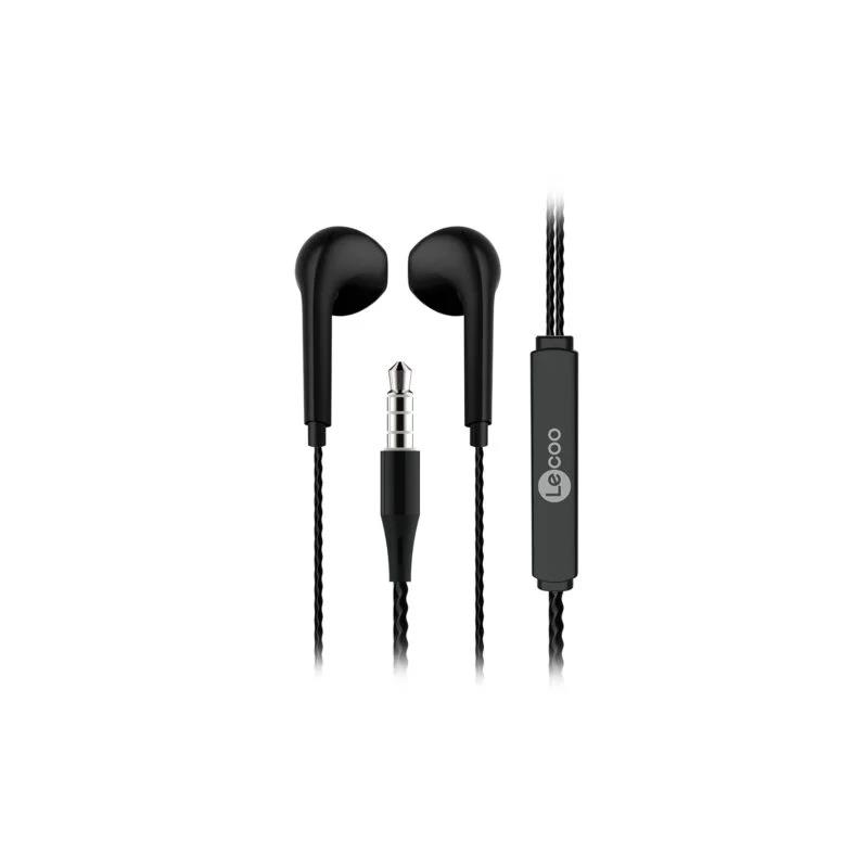 Lenovo Lecoo EH104 Kablolu 3.5mm Jacklı Kulak İçi Mikrofonlu Kulaklık Siyah