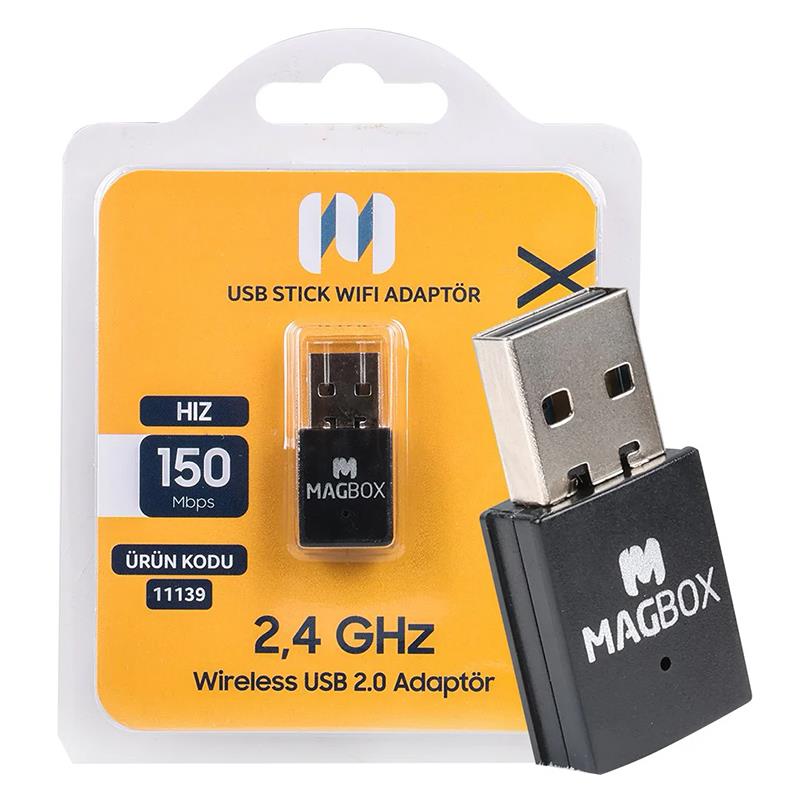 Magbox 802.11N Mini 7601 Chipset 2.4GHz 150 Mbps HD Uydu Alıcı Uyumlu Usb Stick Wifi Adaptör
