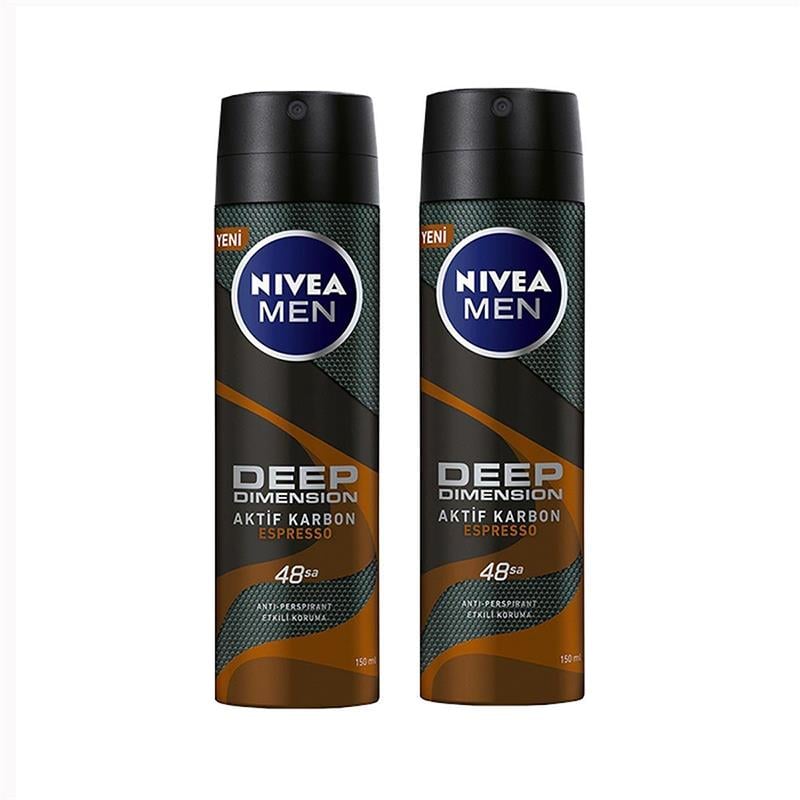 Nivea Men Deep Dimension Espresso Erkek Deodorant 150 ml x 2 Adet