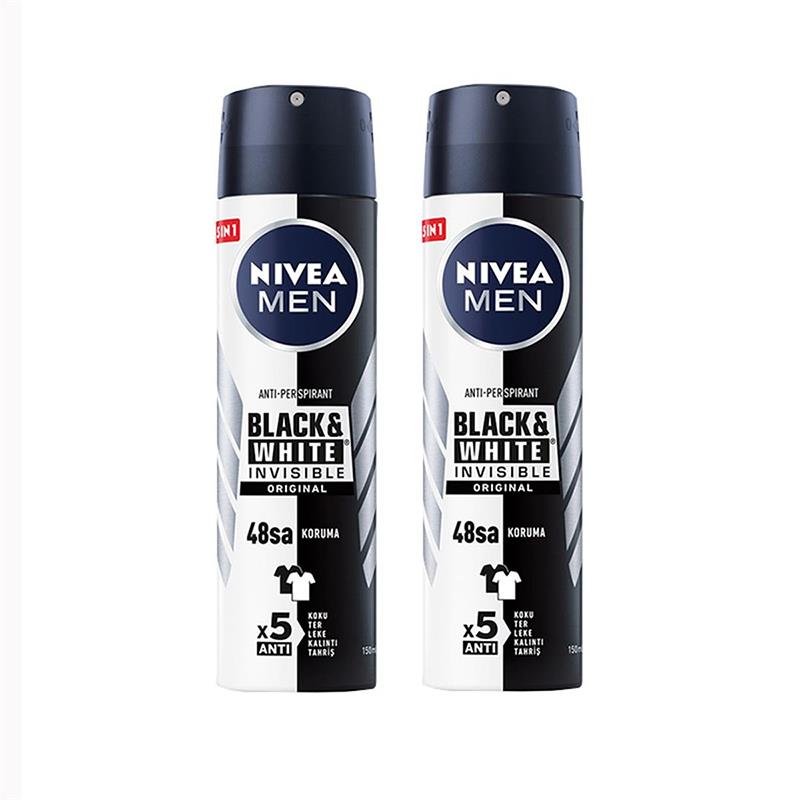 Nivea Men Invisible Black & White Original Erkek Deodorant 150 ml x 2 Adet