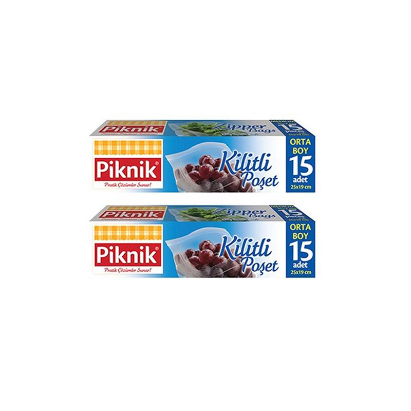 Piknik 1403 Kilitli Poşet Orta Boy 15'li X 2'li Paket