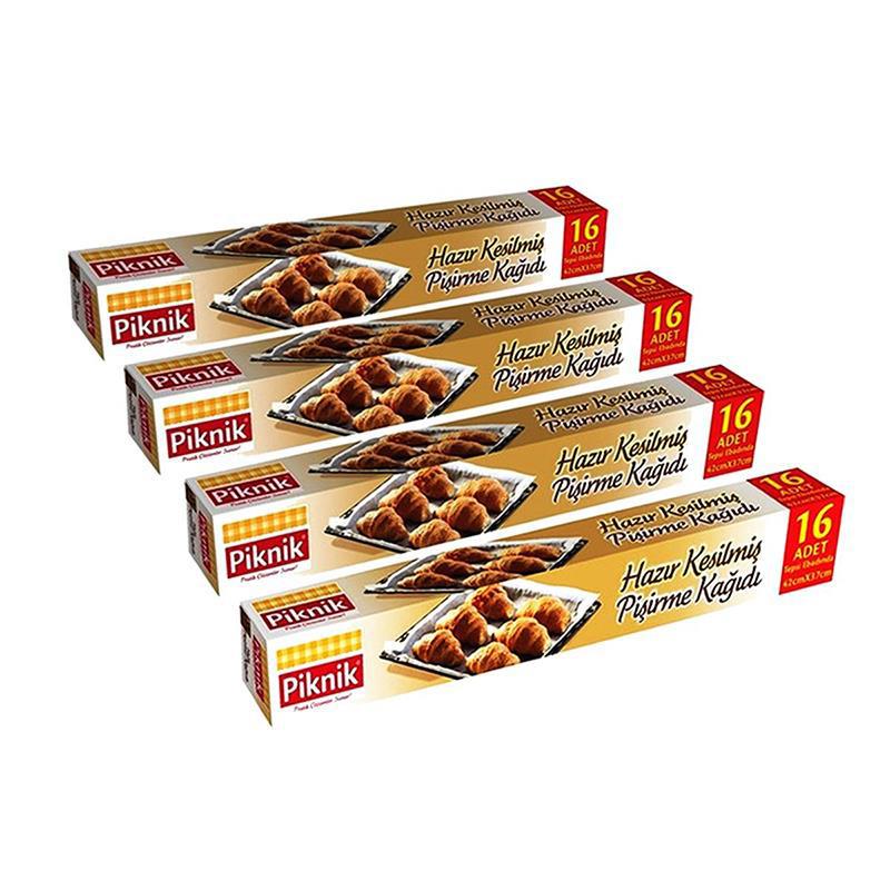 Piknik P-1455 Pişirme Kağıdı Hazır Kesimli 16 Adet  4 Lü Paket