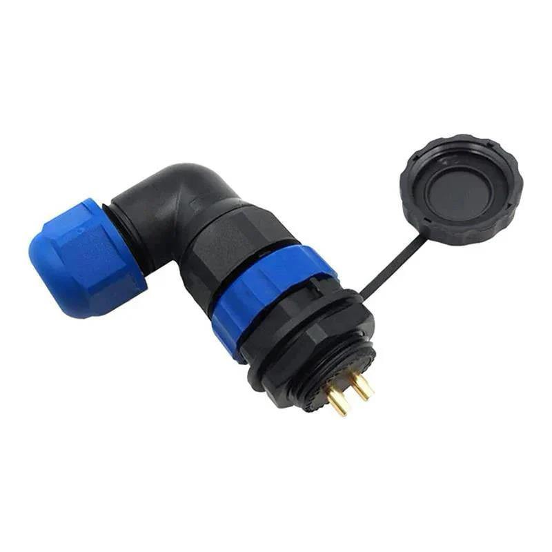 Powermaster SD20 Su Geçirmez 2 Pin 20 mm Yuvarlak Konnektör 90° Dirsek