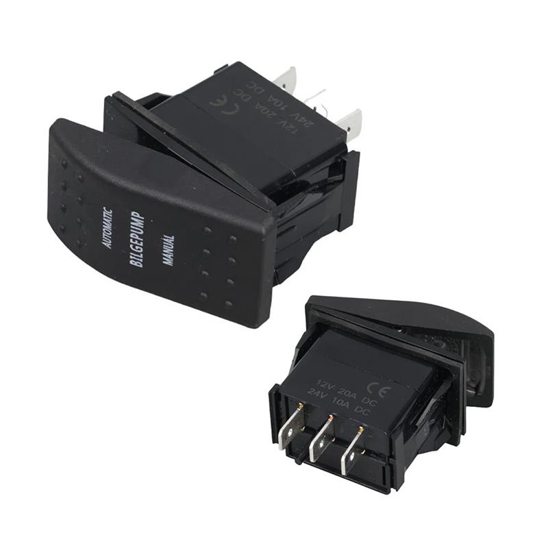 PowerMaster ﻿Sintine Pompa Sembollü Işıksız Yaylı 3 Pinli On-Off 12-24V Marin Switch