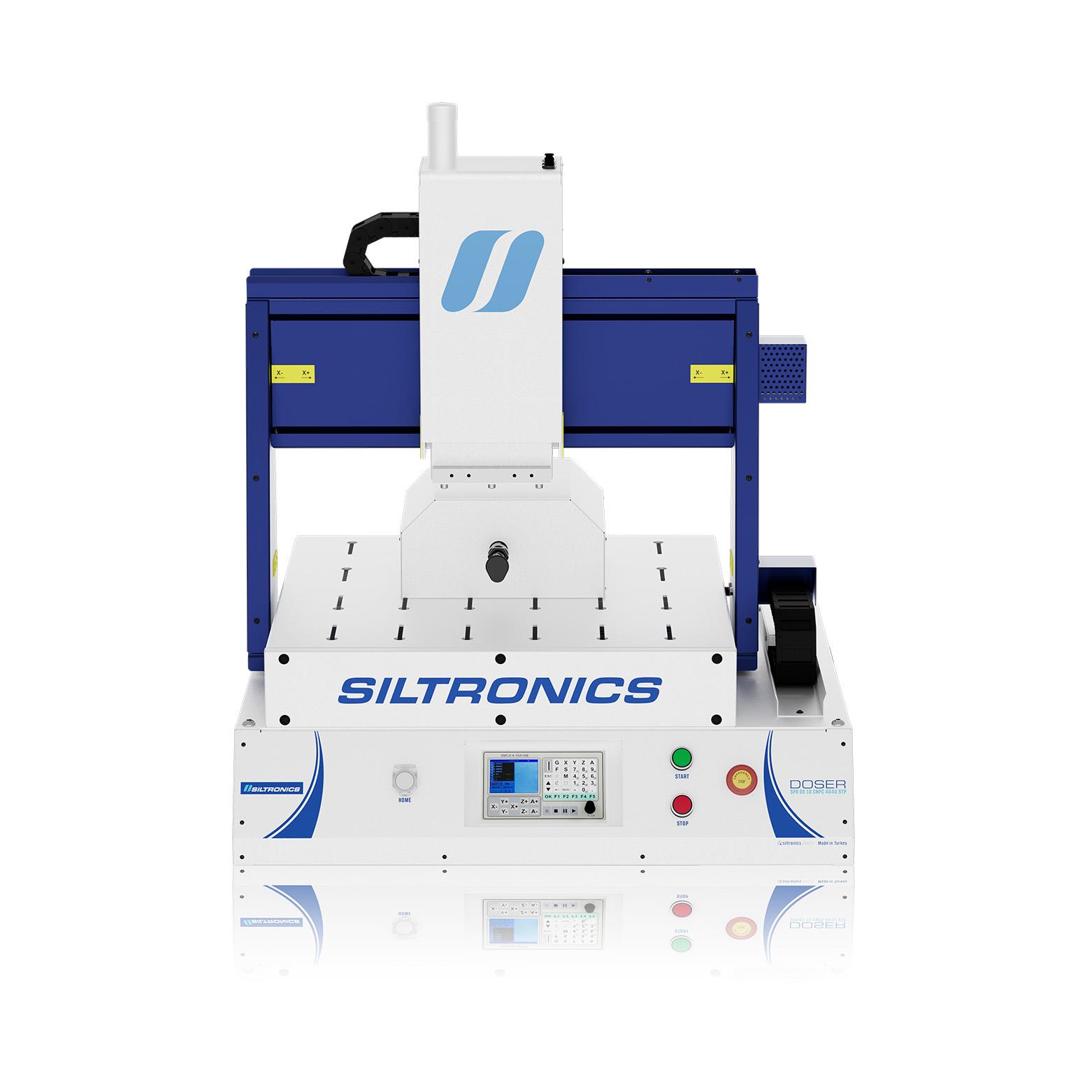 SILTRONICS “DOSER”  CNC DOZAJLAMA  MAKİNASI - MASA ÜSTÜ - 400 X 400 STEP MOTOR-AÇIK KABİN - 4 EKSEN