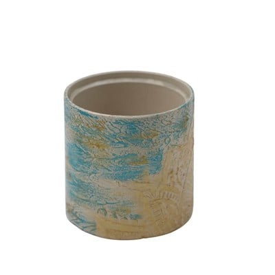 Beton Saksı Desenli Silindir 12,5*12 CM