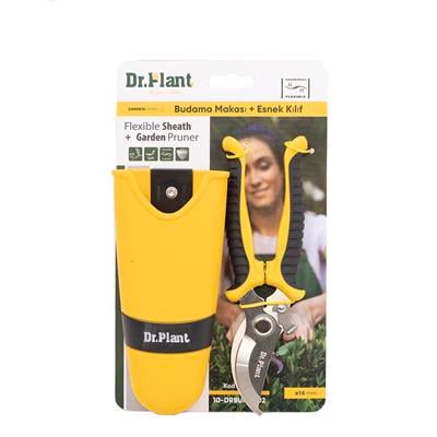 Dr.Plant budama makası ve sarı esnek kılıf seti, ambalajında