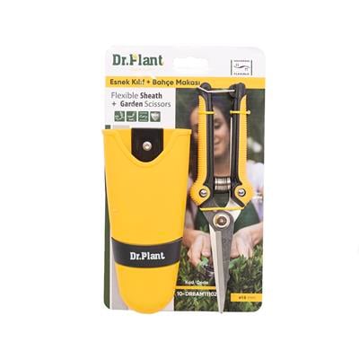 Dr.Plant bahçe makası ve sarı esnek kılıf seti, ambalajında