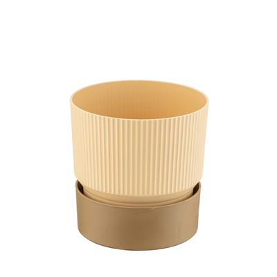 Poliwork Ixora Saksı Tabaklı 3 Lt - Çizgi Desenli 170*170 Mm