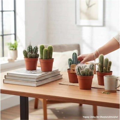 Kaktüs Gemengd Çap 12 Cm - Boy 10 - 20 Cm Yeşil