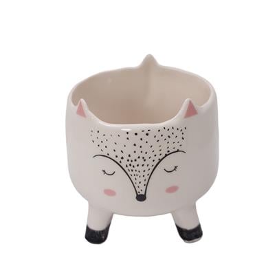 Tilkili Seramik Figürlü Saksı 15*16 Cm