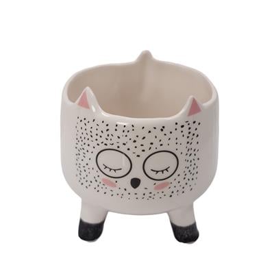 Tilkili Seramik Figürlü Saksı 15*16 Cm