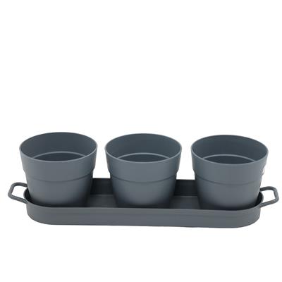 Poliwork 3lü Set Kaktüs Saksı Mix 0,4 Lt 335*95*90 Mm