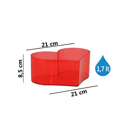 Serinova Kalp Arajman Saksı 1,7 Lt Kırmızı