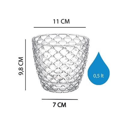 Serinova Kapadokya Kristal Orkide Saksı 0,5 Lt Şeffaf