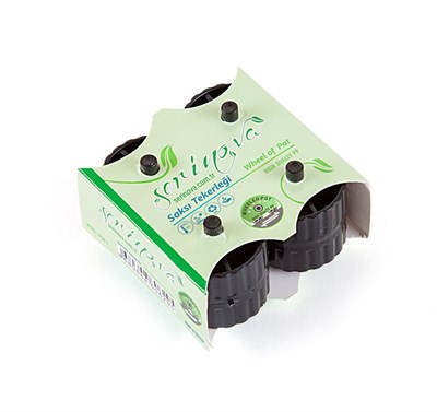 Serinova Kare Saksı 4lü Tekerlek Siyah