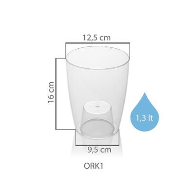 Serinova Şeffaf Orkide Kabı Saksı 1.3 Lt Şeffaf(Orkide Saksı)