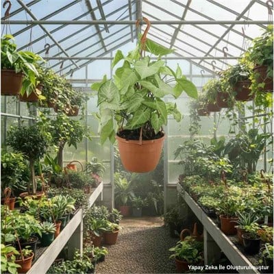 Syngonium - Ok Başı Sarmaşığı Askılı 20  30 Cm Yeşil