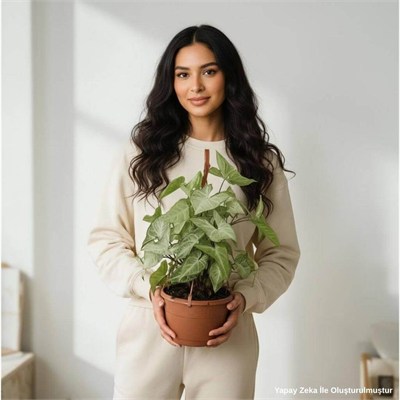 Syngonium - Ok Başı Sarmaşığı Askılı 20  30 Cm Yeşil