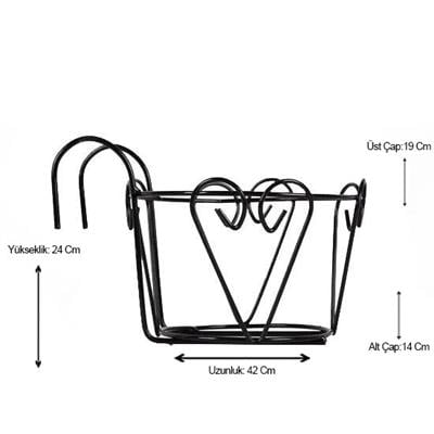 Tekli Ferforje Balkon Saksı