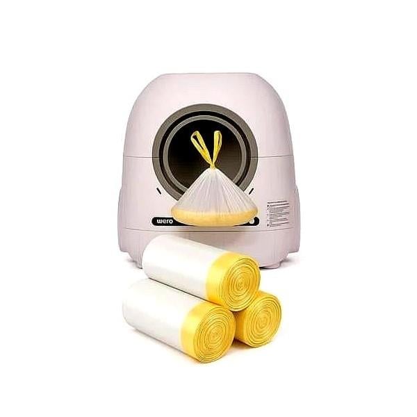 Wero Büzgülü Otomatik Kedi Tuvaleti Çöp Poşeti – 3'lü Rulo / 30 Adet (Pro Model Uyumlu)