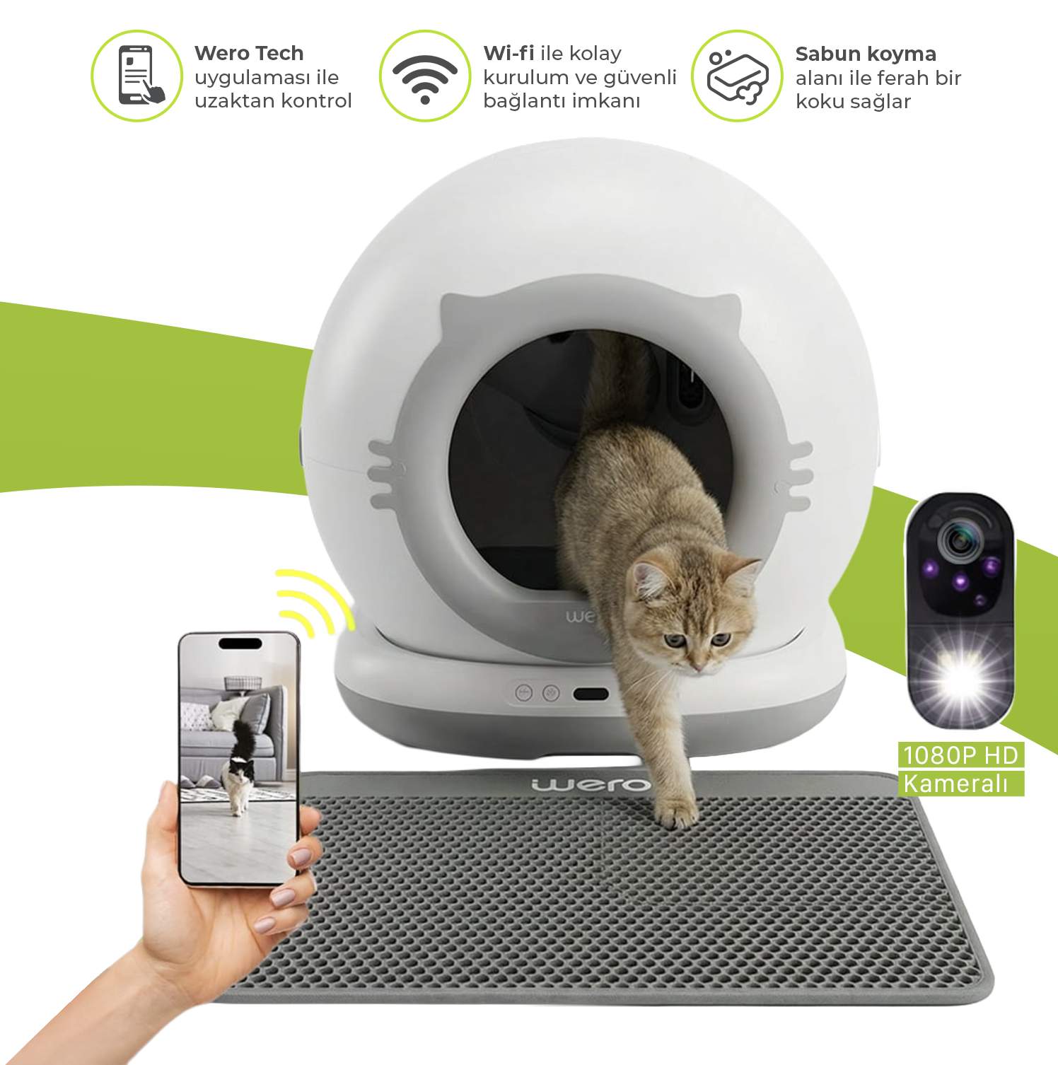 Wero Akıllı Kedi Tuvaleti Max (Kameralı Versiyon )