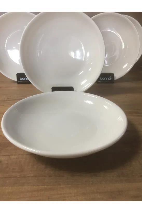 Bonna Porselen Iris White Serisi 6lı 20 cm Yemek Tabağı 