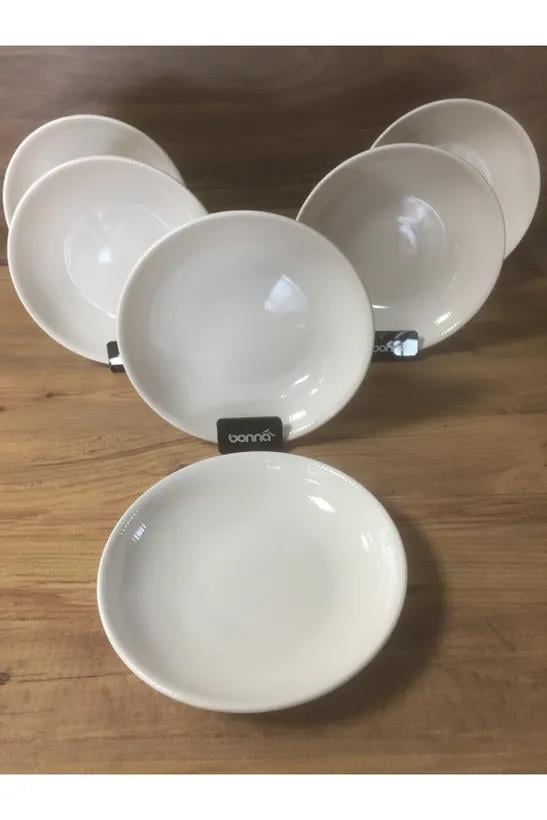 Bonna Porselen Iris White Serisi 6lı 20 cm Yemek Tabağı 