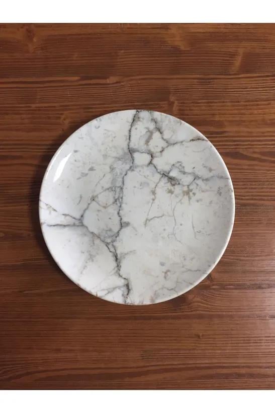 Bonna Porselen Marfil Whıte Serisi 6'lı 27 Cm Servis Tabağı