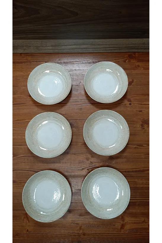 Bonna Porselen Patera Seri 6lı 20 Cm Çukur Yemek Tabağı