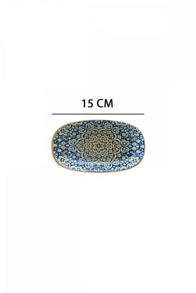 Bonna Porselen Alhambra Serisi 6lı Oval Kayık Kahvaltı Tabağı Seti 15*8,5 cm