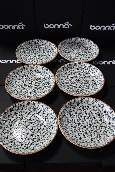 Bonna Porselen Calif Serisi 6 lı 20 Cm Çukur Yemek Tabağı