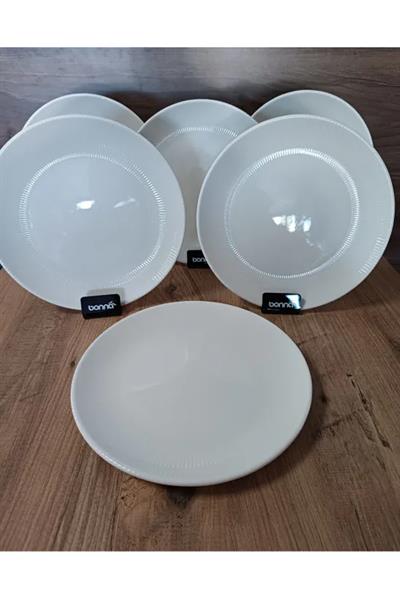 Bonna Porselen Iris White Serisi 6lı 27 cm Düz Servis Tabağı