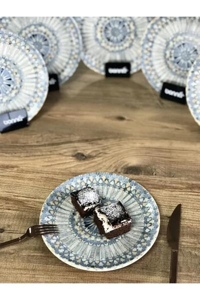 Bonna Porselen Luca Mosaik Serisi 6lı 19 Cm Düz  Tatlı Tabağı