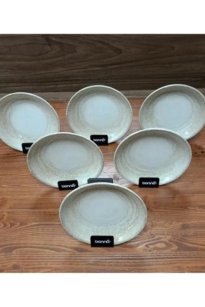 Bonna Porselen Patera Seri 6lı 20 Cm Çukur Yemek Tabağı