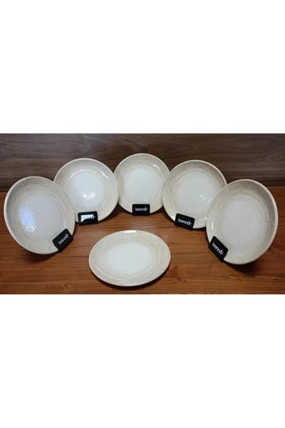Bonna Porselen Patera Serisi 6lı 19 Cm Düz Tatlı & Pasta Tabağı