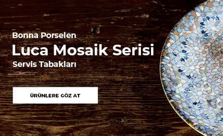 Bonna Porselen Luca Mosaik Serisi Tabakları