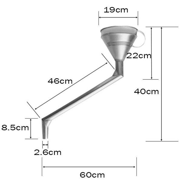 Dirsekli Yağ Hunisi, 19cm