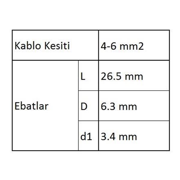 GBY256 Ek Muf İzoleli Kablo Ucu 40 Adet