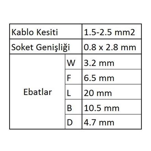 GFFD1638 Tam İzoleli Dişi Faston Kablo Ucu 60 Adet